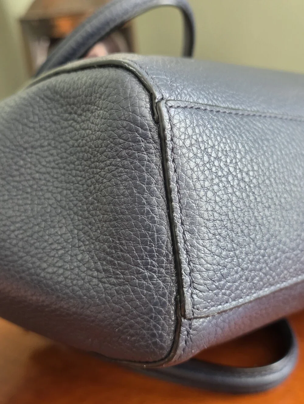 Coach 79997 Prairie Satchel Navy Blue Pebbled Leather Crossbody Bag